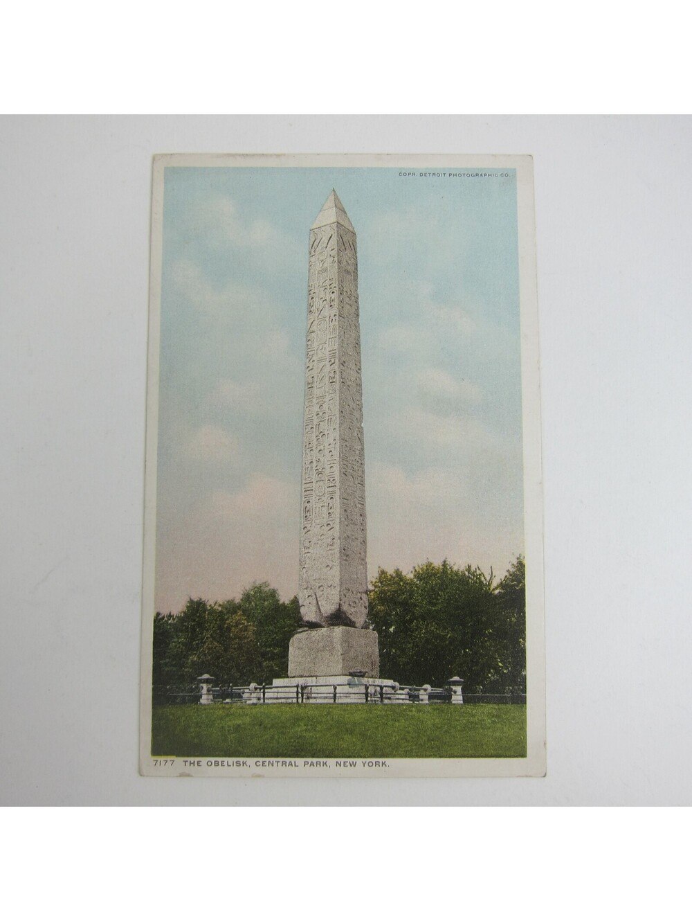 Postcard New York City Obelisk Central Park Antique UNPOSTED RARE